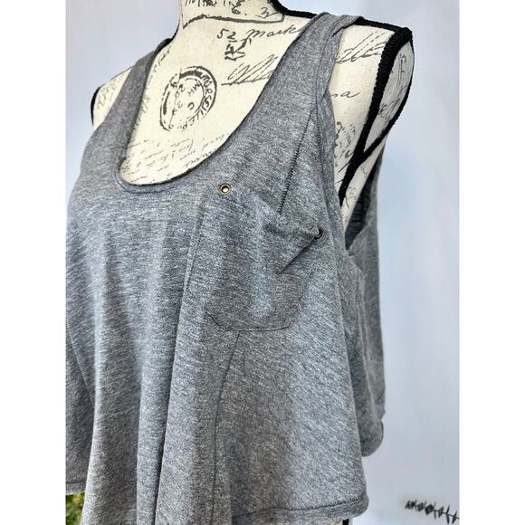 Free People Stevie Split Back Tank Gray XS - Picture 9 of 16